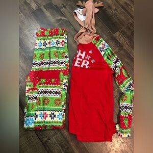 Justice Red and Green Kids Pajama Set